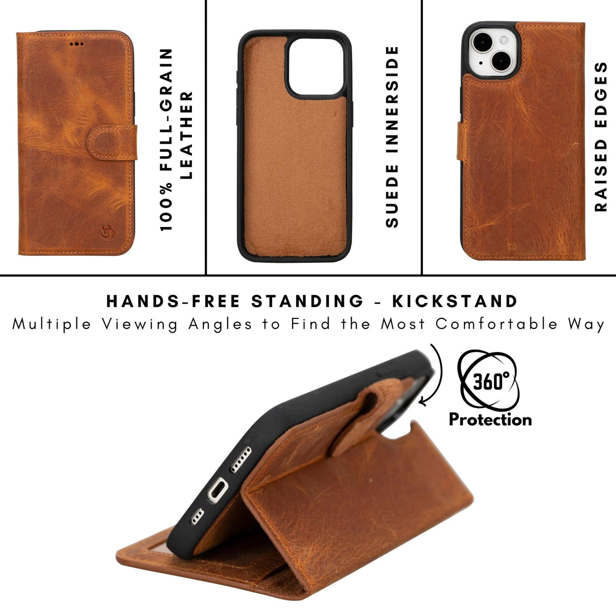 Casper iPhone 14 Series Detachable Leather Wallet Case