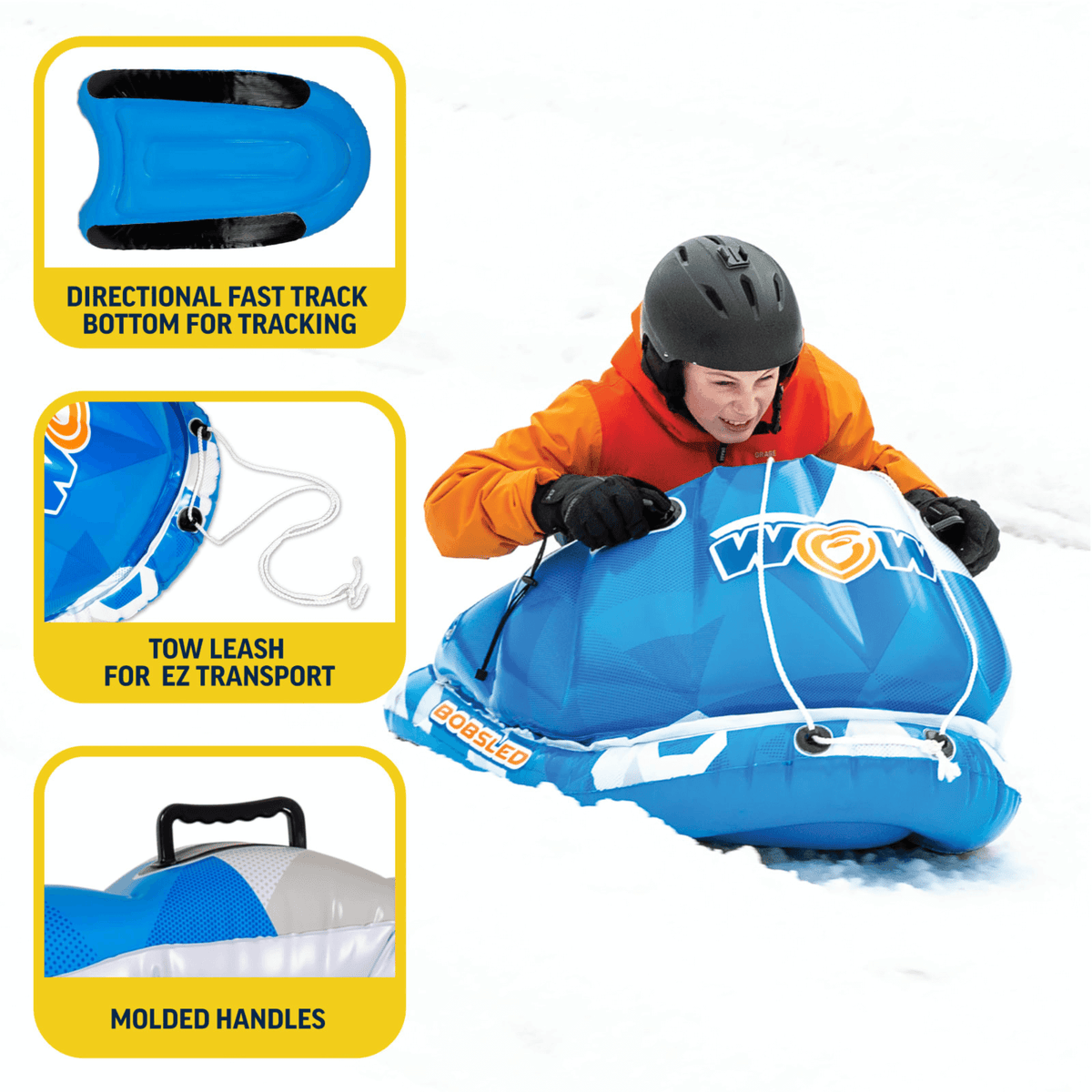 WOW Watersports Snow Tube Bobsled for Kids and Adults