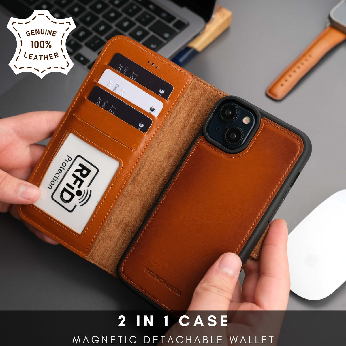 Casper Leather iPhone 14 Wallet Case | MagSafe