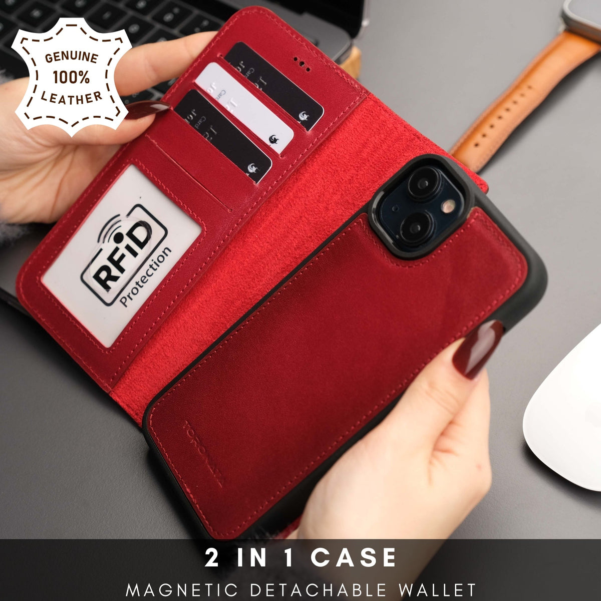 Casper Leather iPhone 14 Wallet Case | MagSafe