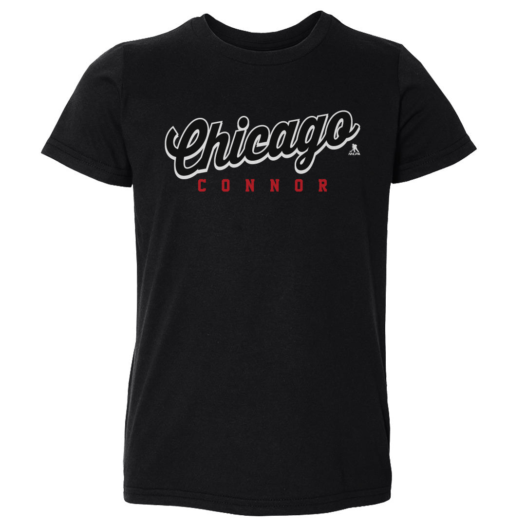 Connor Bedard Chicago Script Connor WHT