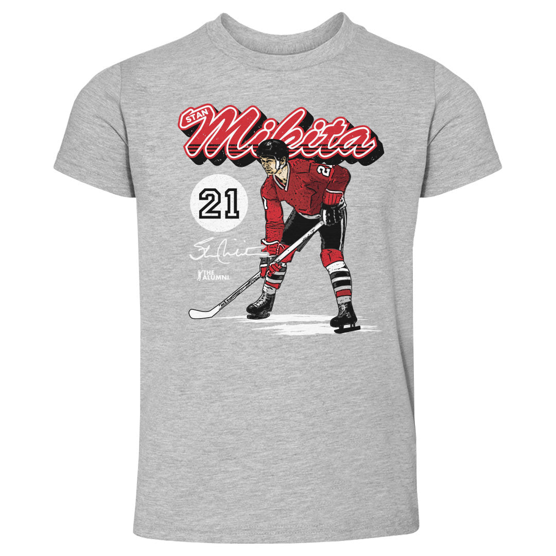 Stan Mikita Chicago Retro Script WHT