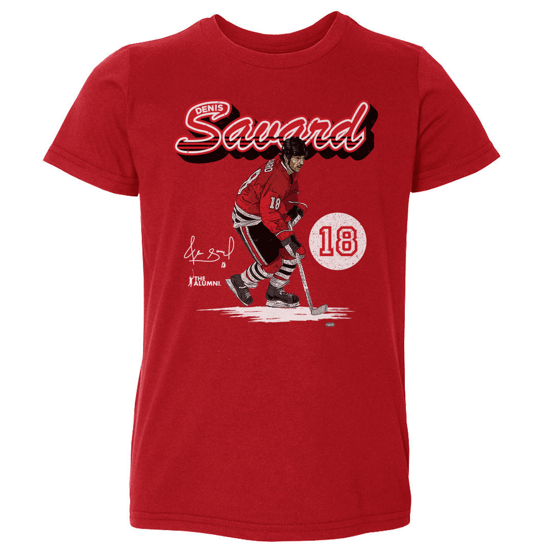 Denis Savard Chicago Retro Script WHT