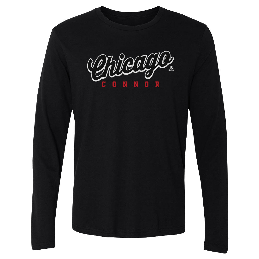 Connor Bedard Chicago Script Connor WHT