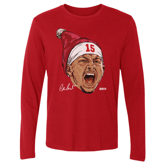 Patrick Mahomes Kansas City Portrait Santa Hat WHT