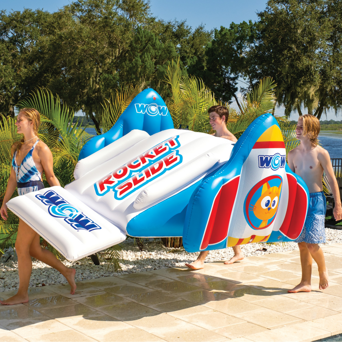 WOW Watersports Rocket Pool Slide with Built-In Sprinklers
