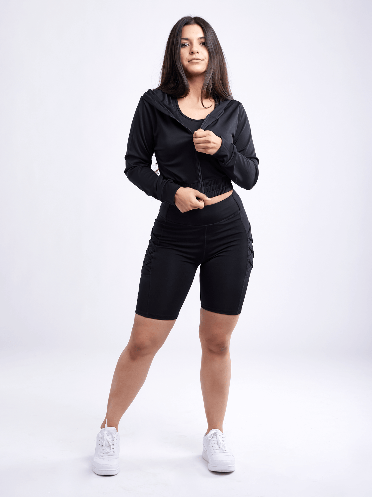 JupiterGear Athletic Zip-Up Crop Hoodie Jacket
