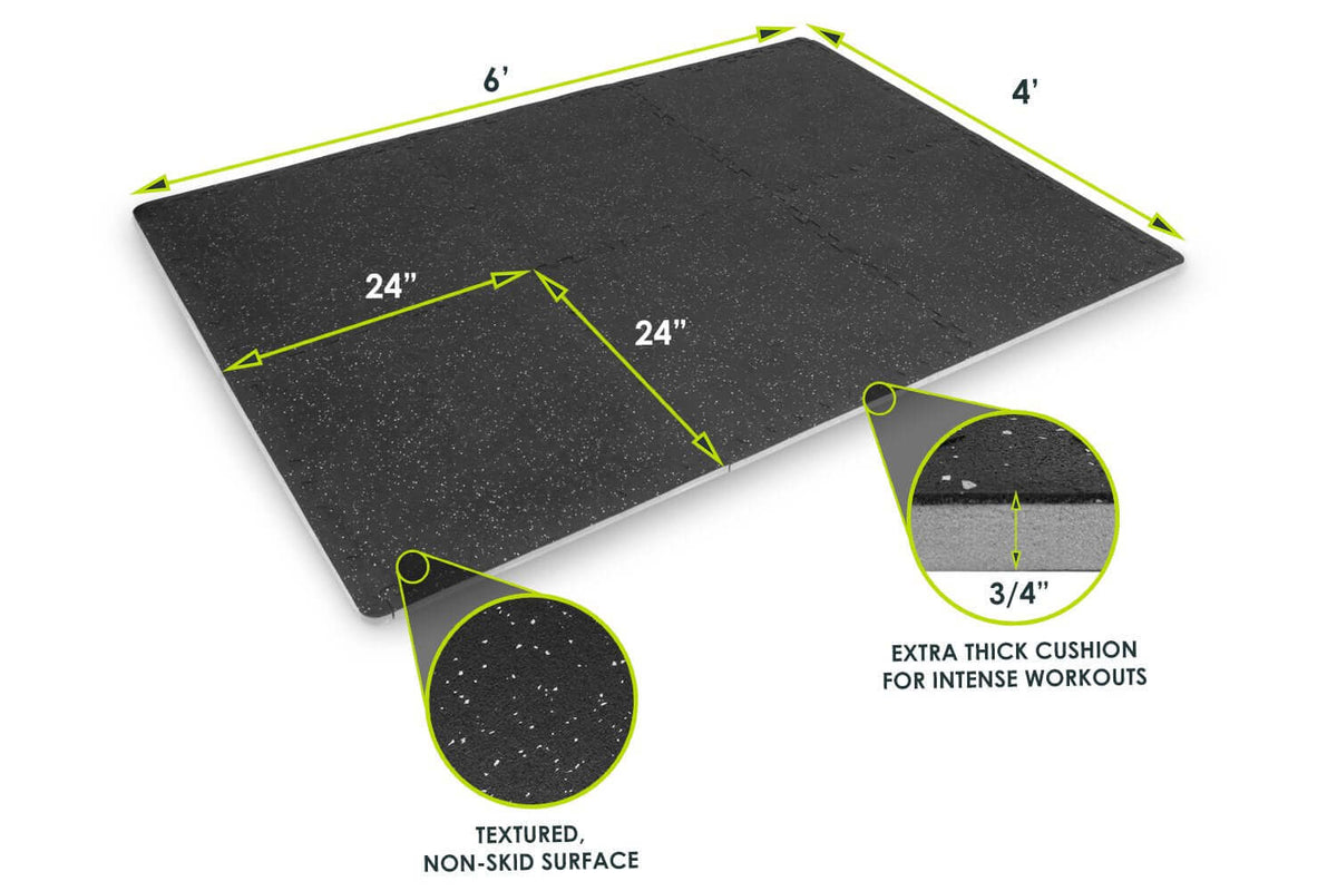 Rubber Top Exercise Puzzle Mat 0.75in 24sqft