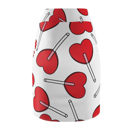 Valentine’s Day Heart Lollipops Women's Pencil Skirt