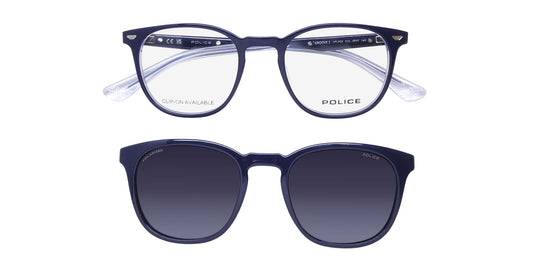 Police Vplf02 Groove 2 Clip-On Eyeglasses