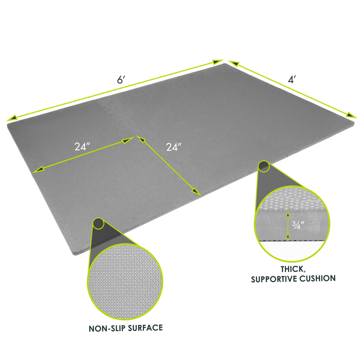 ProsourceFit Exercise Puzzle Mat 0.75"