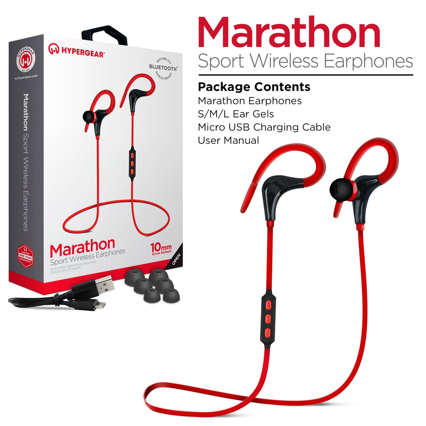 HyperGear Marathon Sport Wireless Bluetooth Earphones