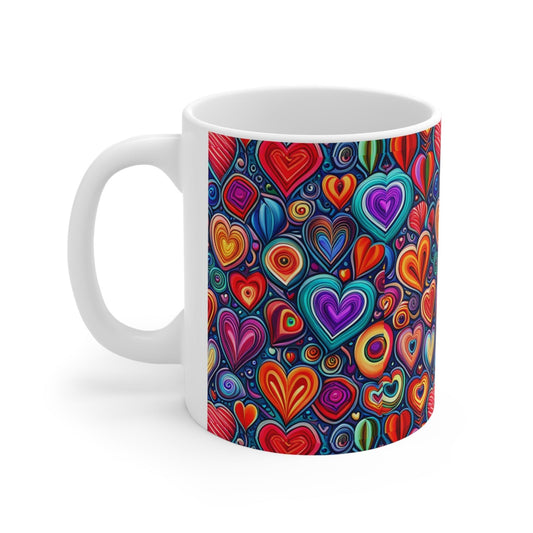 Much Love Ceramic Hearts Mug 11oz