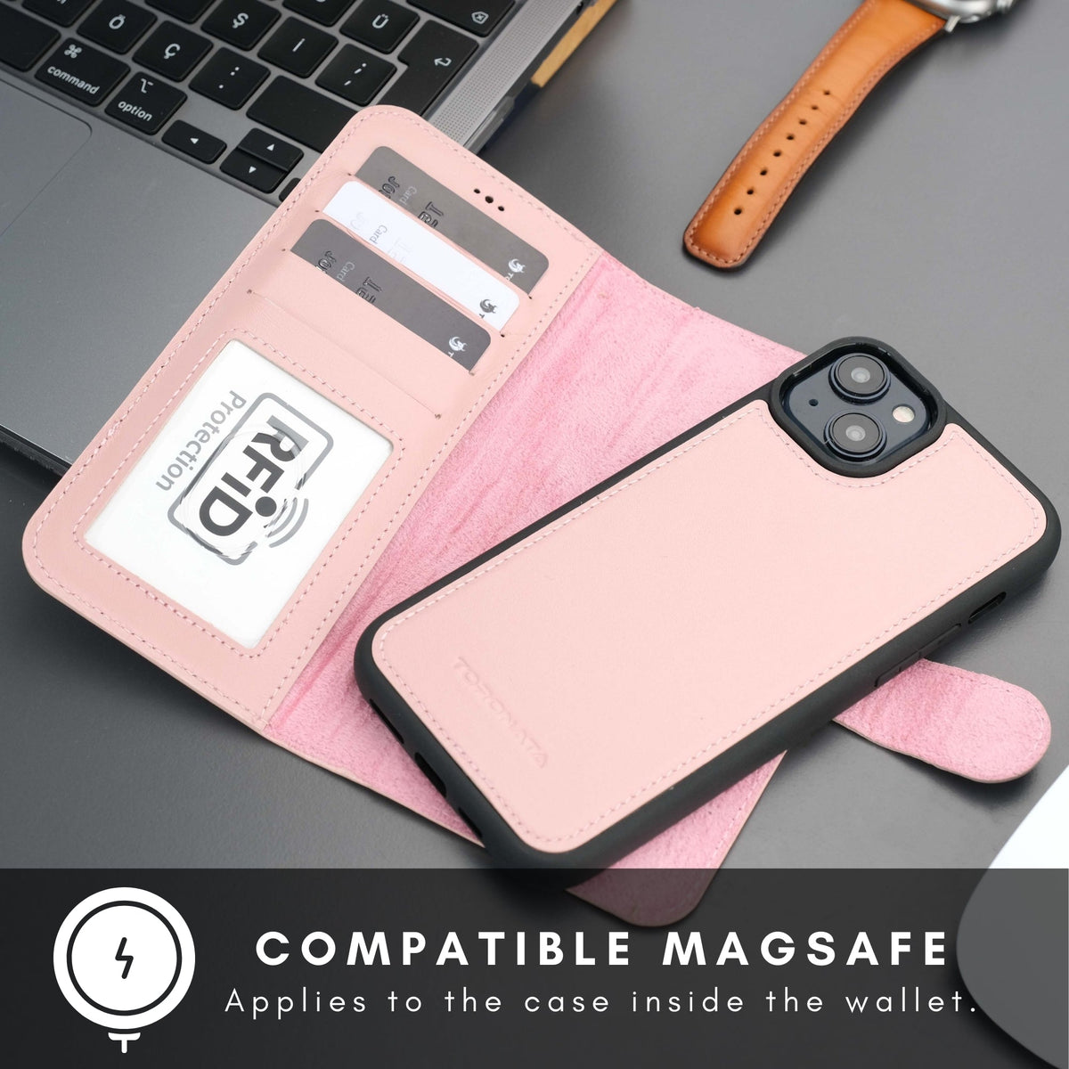 Casper iPhone 16 Wallet Case Leather MagSafe