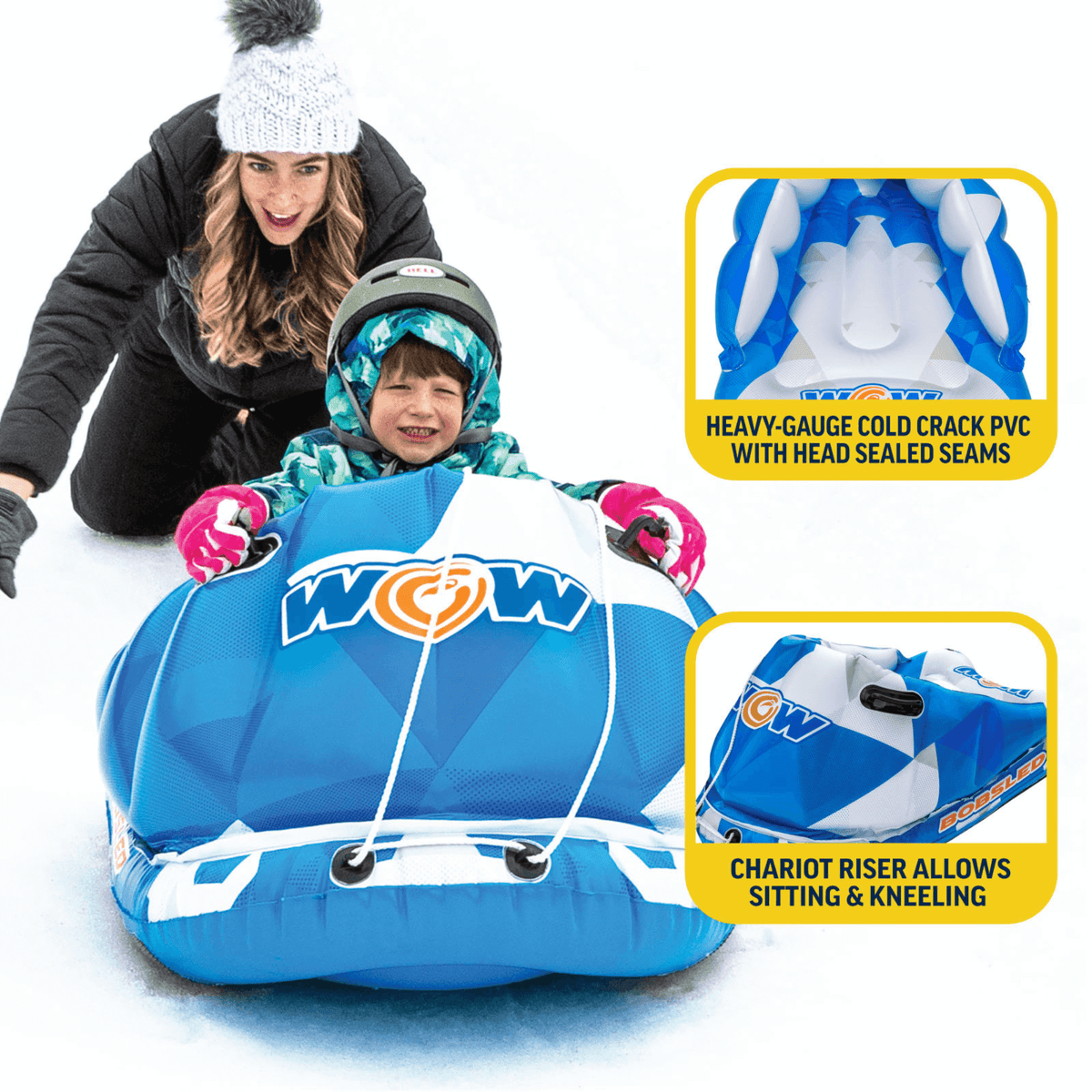 WOW Watersports Snow Tube Bobsled for Kids and Adults