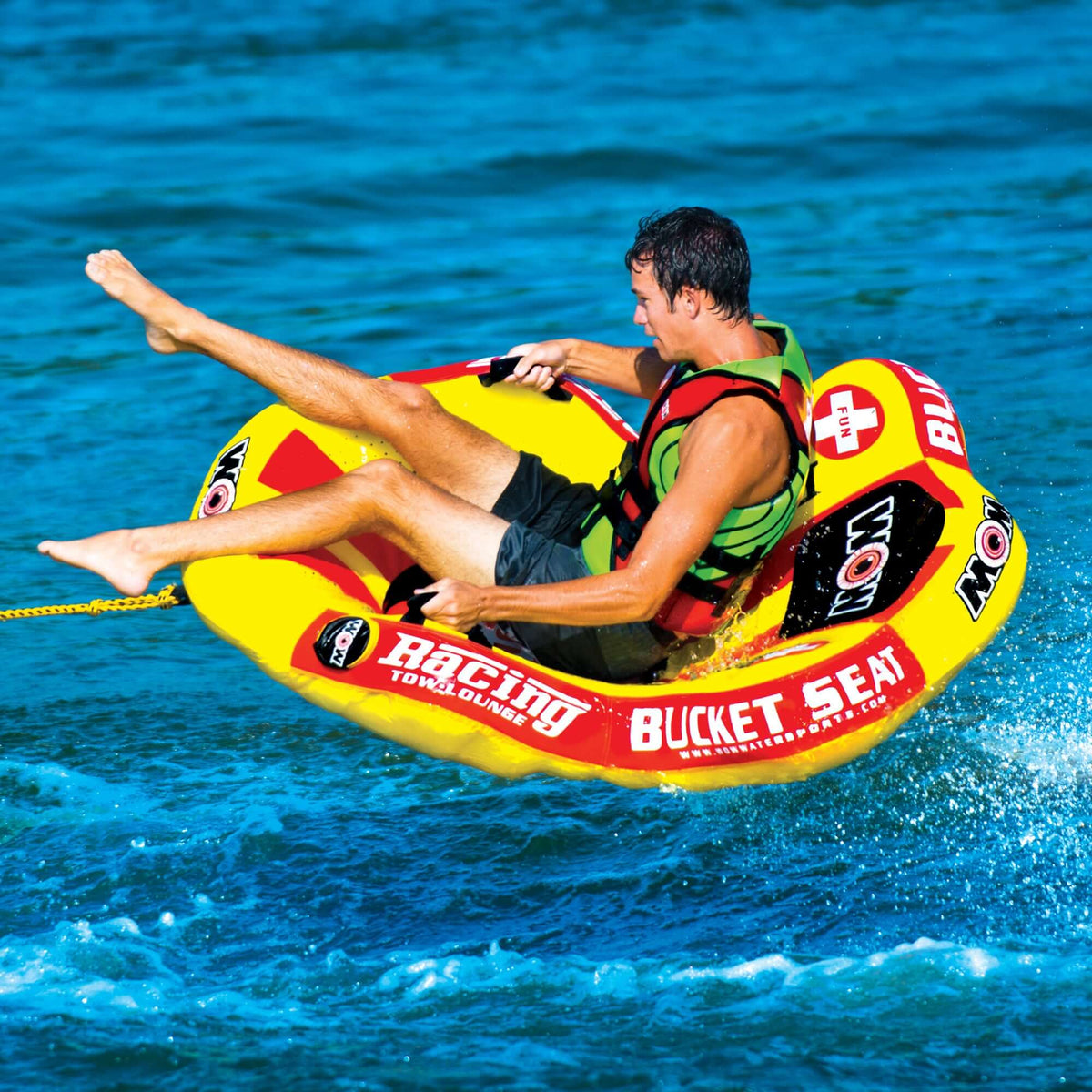 WOW Sports Bucket Seat 1 Person Towable Water Tube and Lounge Chair (14-1090)