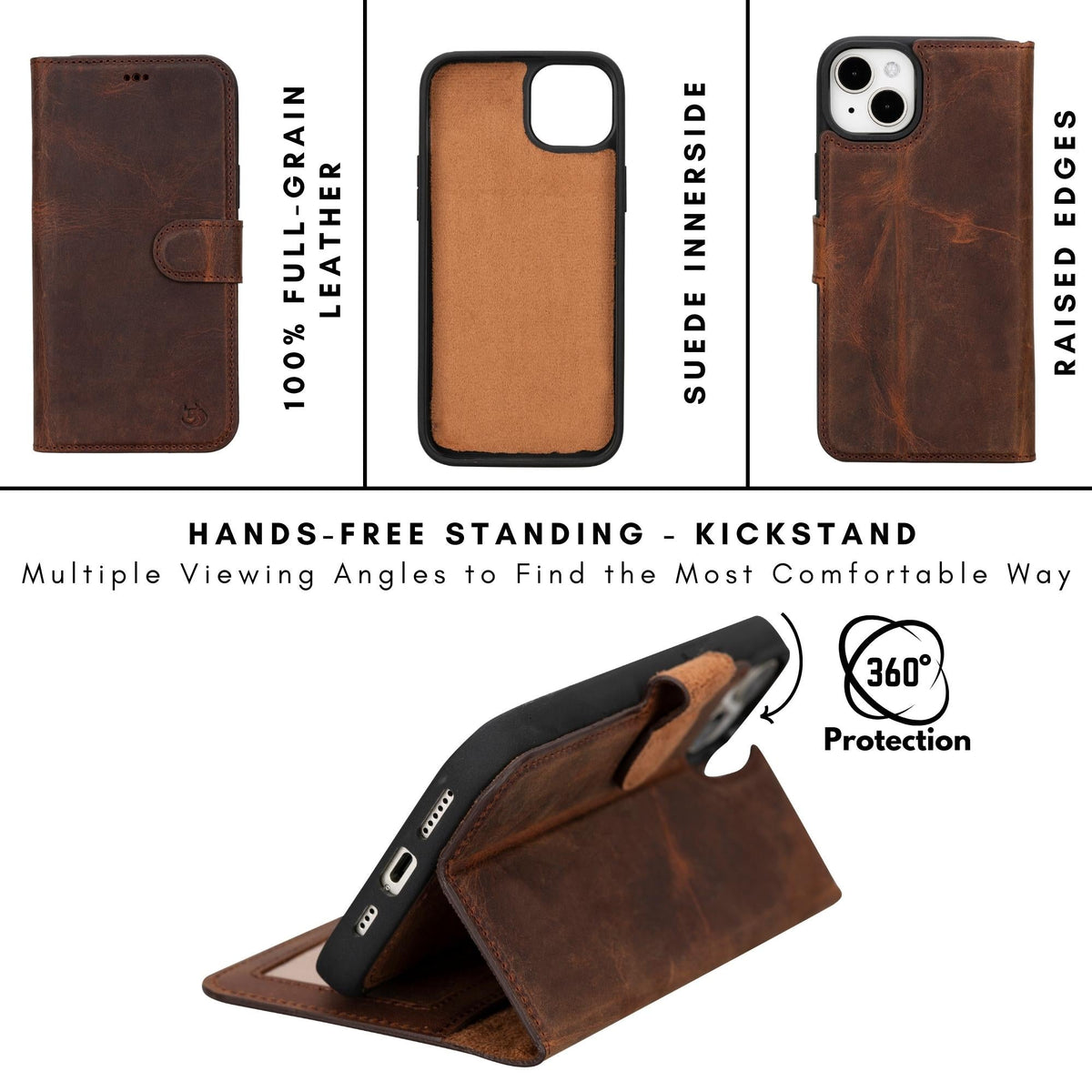 Casper iPhone 14 Series Detachable Leather Wallet Case