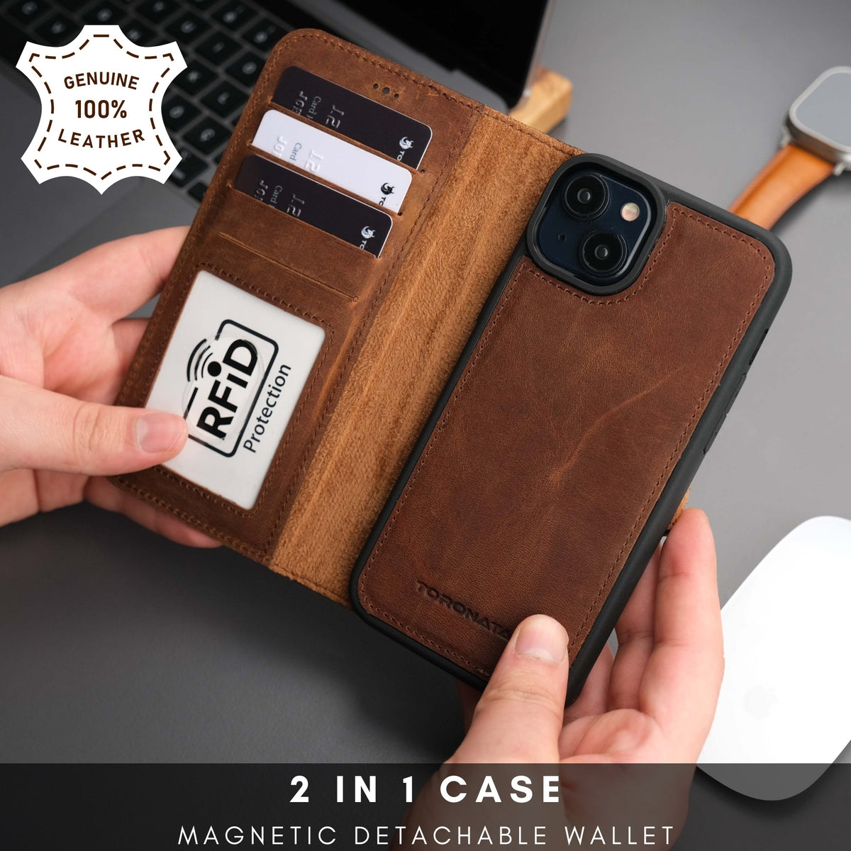 Casper Leather iPhone 14 Wallet Case | MagSafe