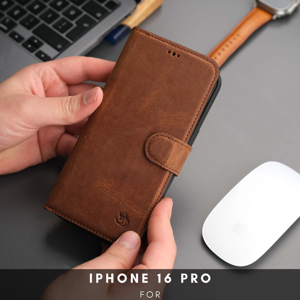 Casper iPhone 16 Pro Wallet Case Leather MagSafe