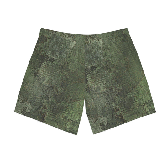 Dirty Green Camo Army Men's Elastic Beach Shorts