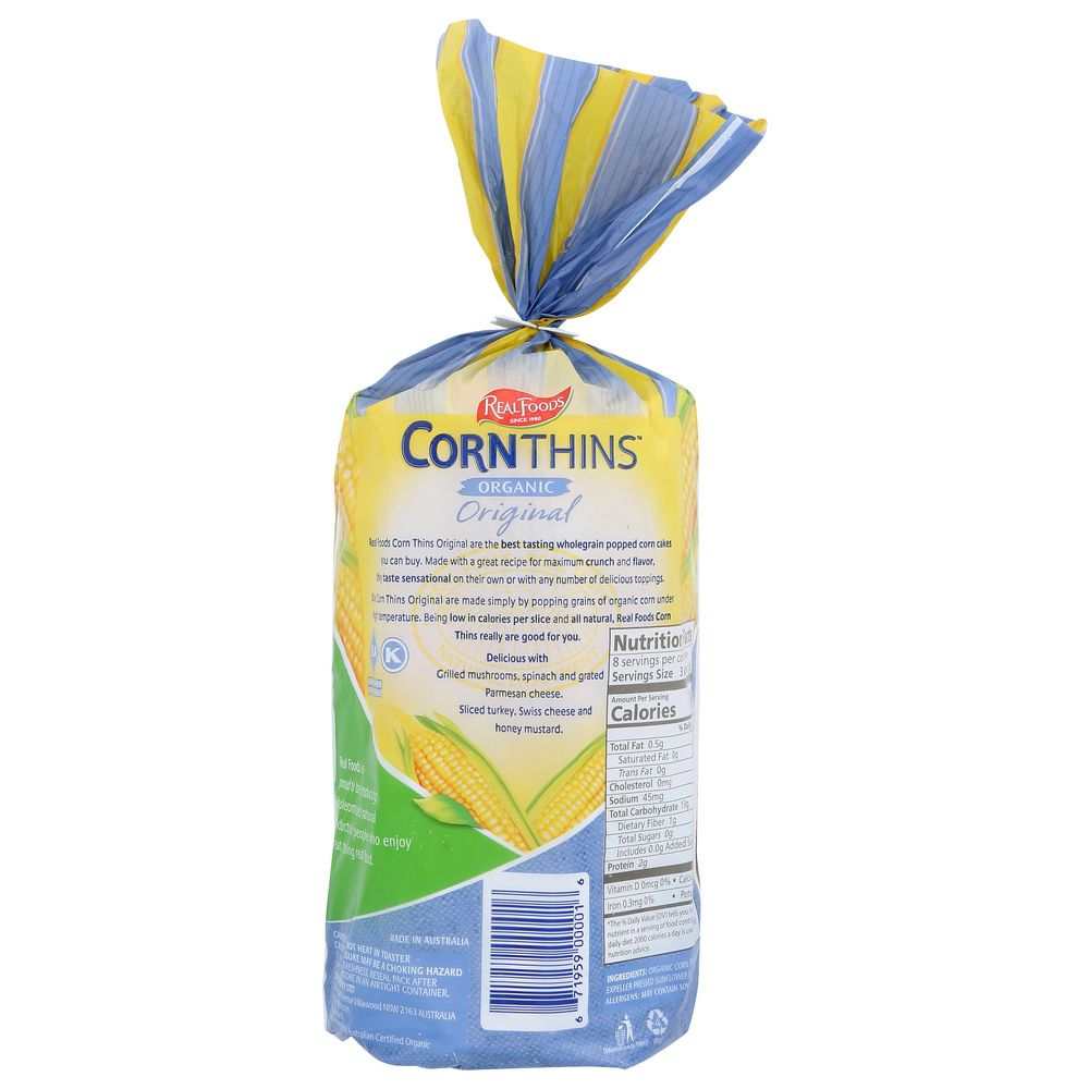 REAL FOODS: Organic Corn Thins Original, 5.3 oz