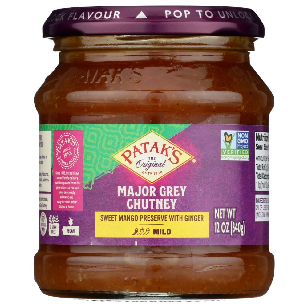 PATAK'S: Major Grey Chutney Sweet Mango Preserve with Ginger, 12 oz