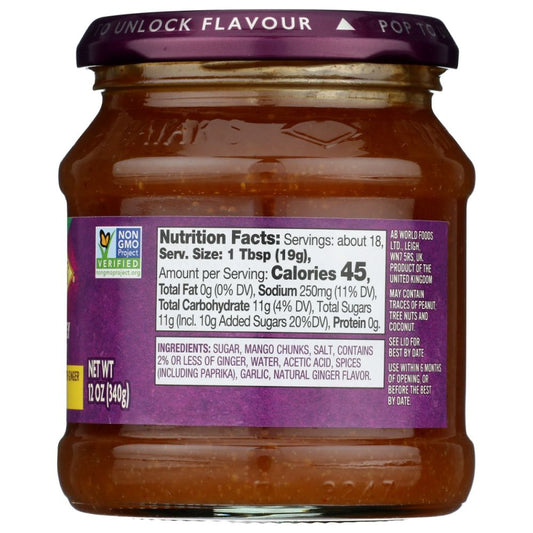 PATAK'S: Major Grey Chutney Sweet Mango Preserve with Ginger, 12 oz