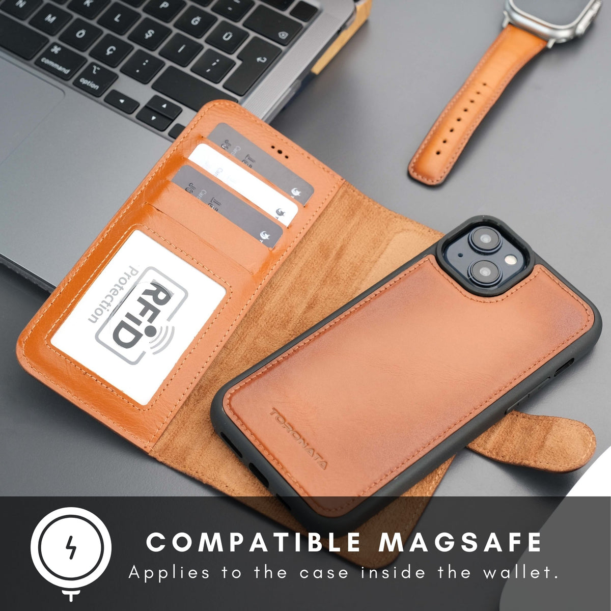Casper Leather iPhone 14 Wallet Case | MagSafe