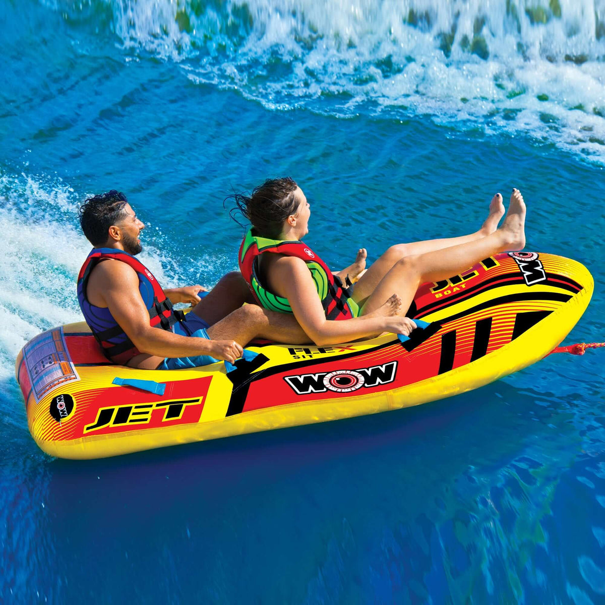 WOW Sports Jet Boat 2 Person Towable Water Tube For Pool and Lake (17-1020)