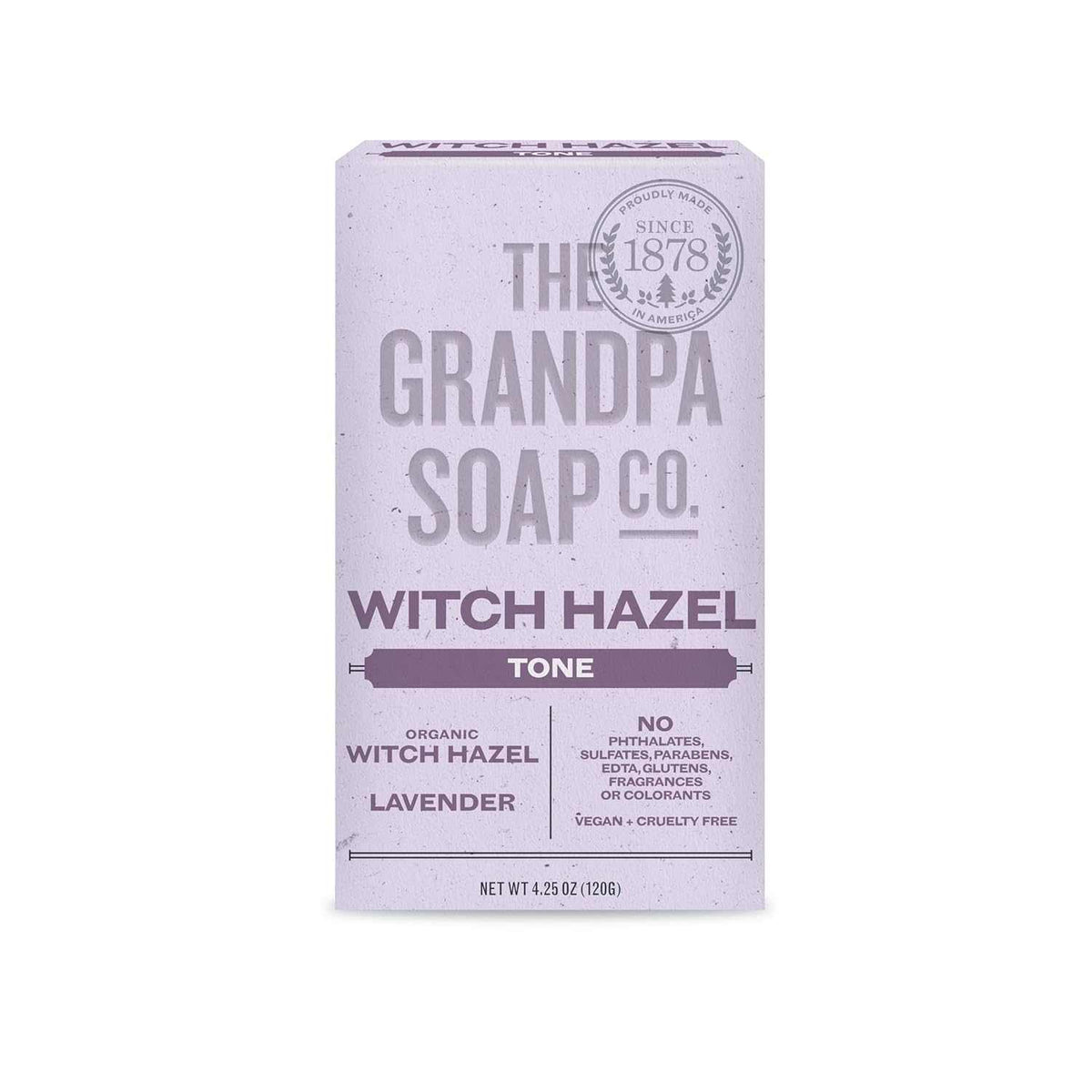 GRANDPAS Soap Bar Witch Hazel - All Natural, Gluten-Free, Made in USA