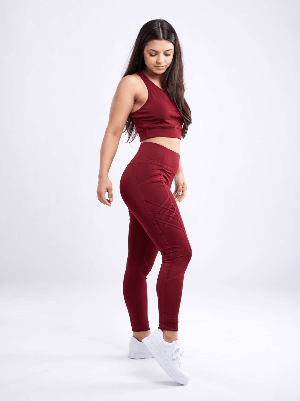 JupiterGear High-Waisted Criss-Cross Training Leggings with Hip Pockets
