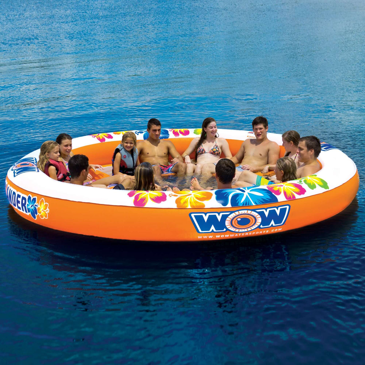 WOW Watersports Floating 12 Person Stadium Islander Water Lounge and Island