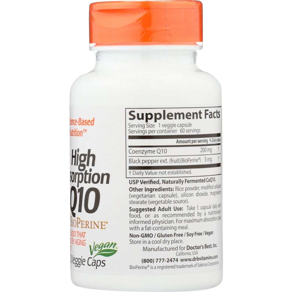 High Absorb CoQ10 - Doctor's Best 200mg, 60vc |Supports Heart & Energy