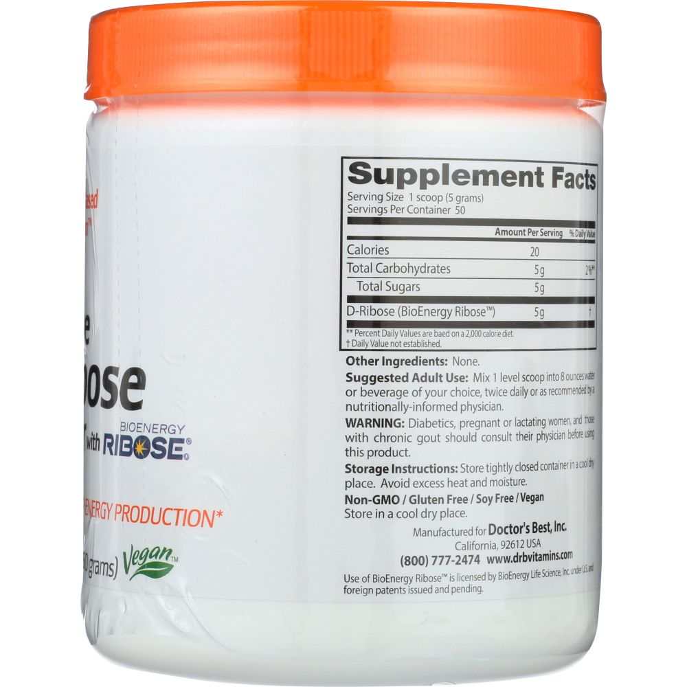 DOCTORS BEST D-Ribose Powder-Supports Cellular Energy| Muscle Recovery