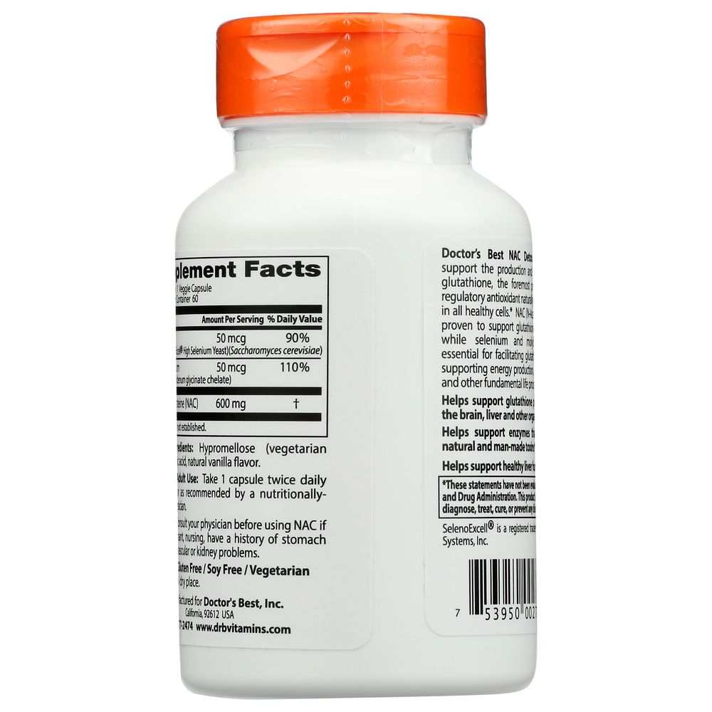 DOCTORS BEST: Nac Detox, 60 vc