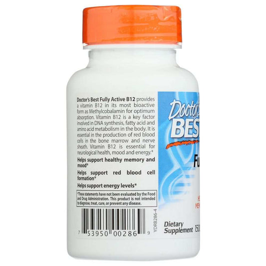 Doctor's Best Fully Active B12 -Supports Energy, Nervous System & Mood