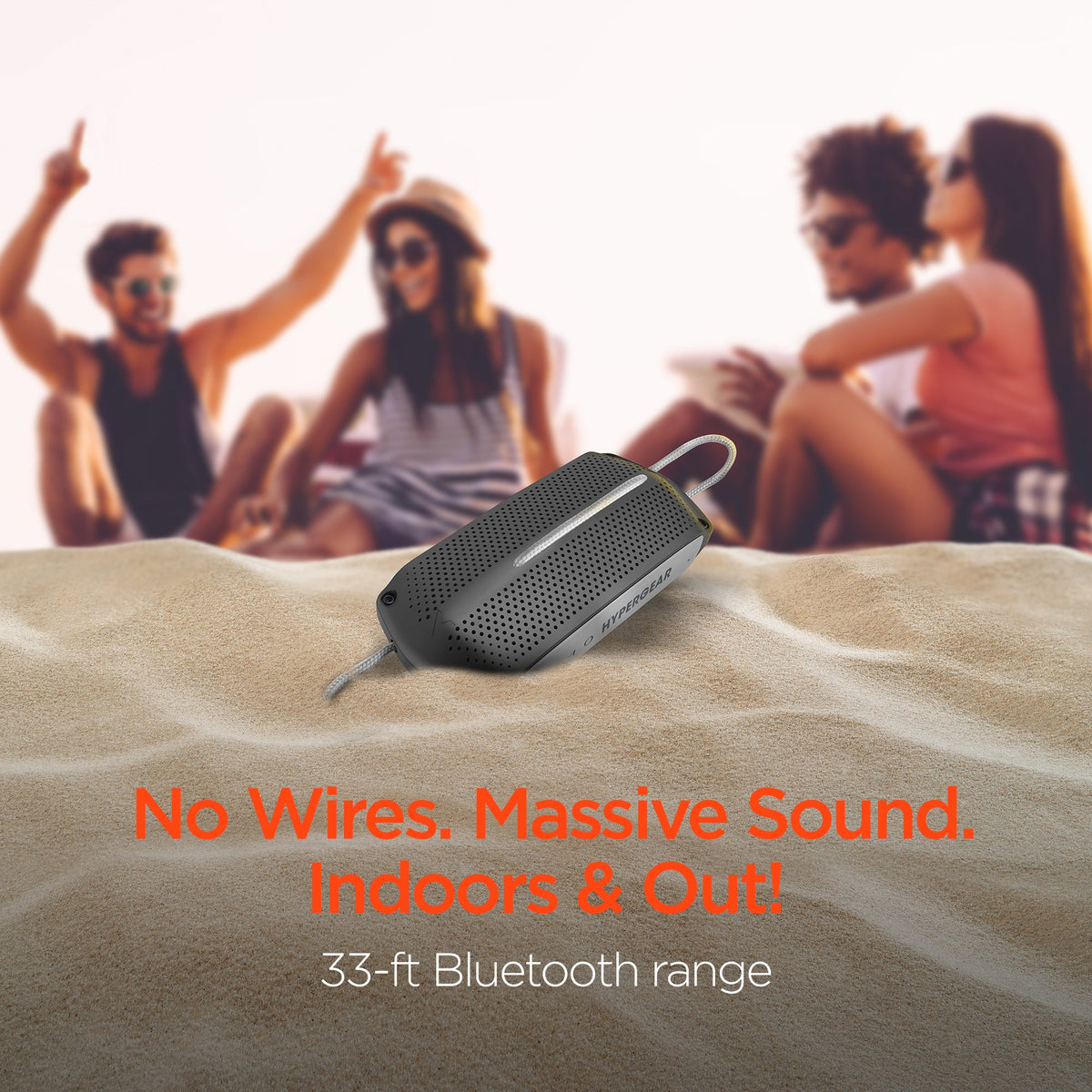 HyperGear Wave Water Resistant Wireless Speaker with Extended Battery Life