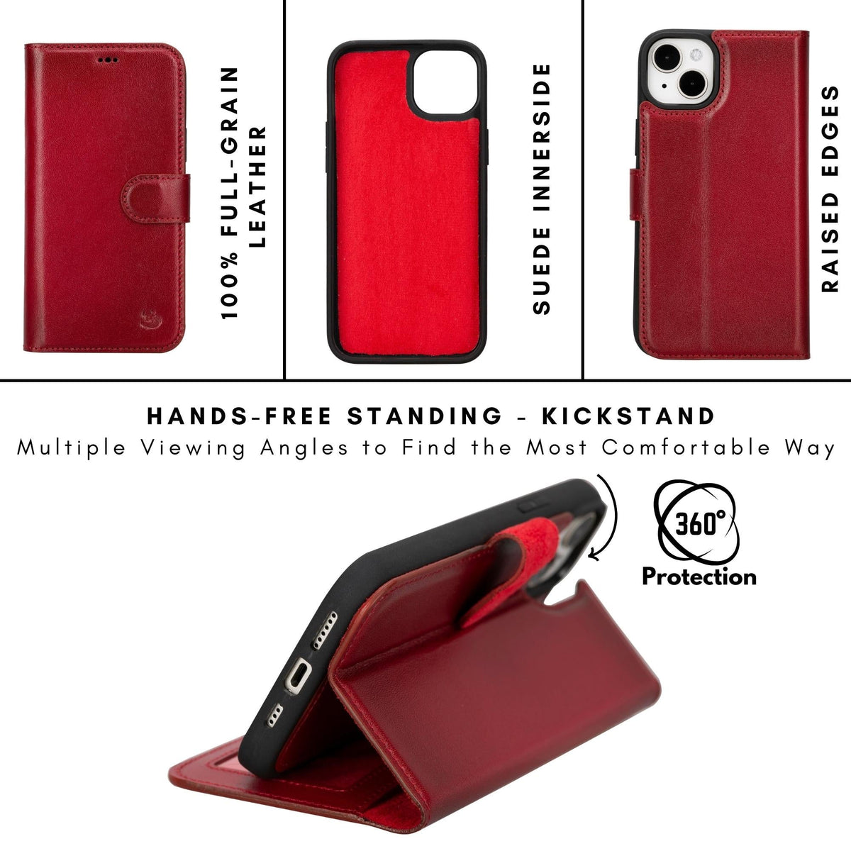 Casper iPhone 14 Series Detachable Leather Wallet Case