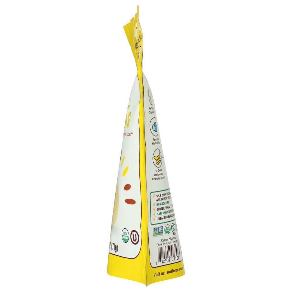 NATIERRA Organic Freeze Dried Banana-Crunchy|Nutrient-Rich Snack 2.5oz