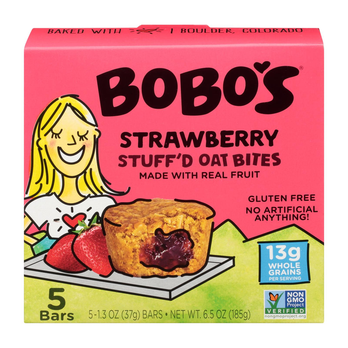Bobo's Strawberry Stuffed Bites Oat Bars, 6-Pack, 6.5 Oz
