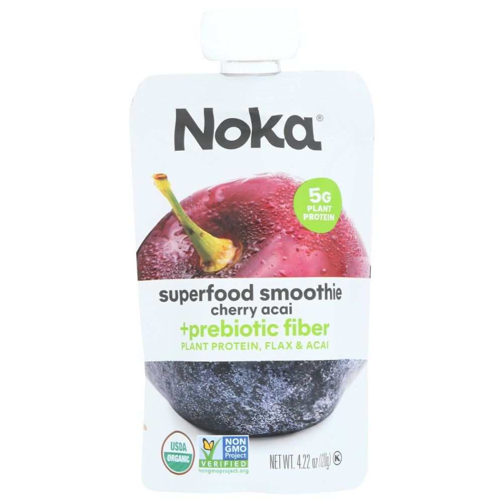 NOKA Organic Cherry Acai Superfood Smoothie - 4.22 oz | Healthy Boost