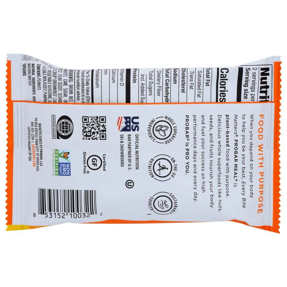 PROBAR Meal Bar: Peanut Butter Chocolate Chip 3oz Satisfying Snacking