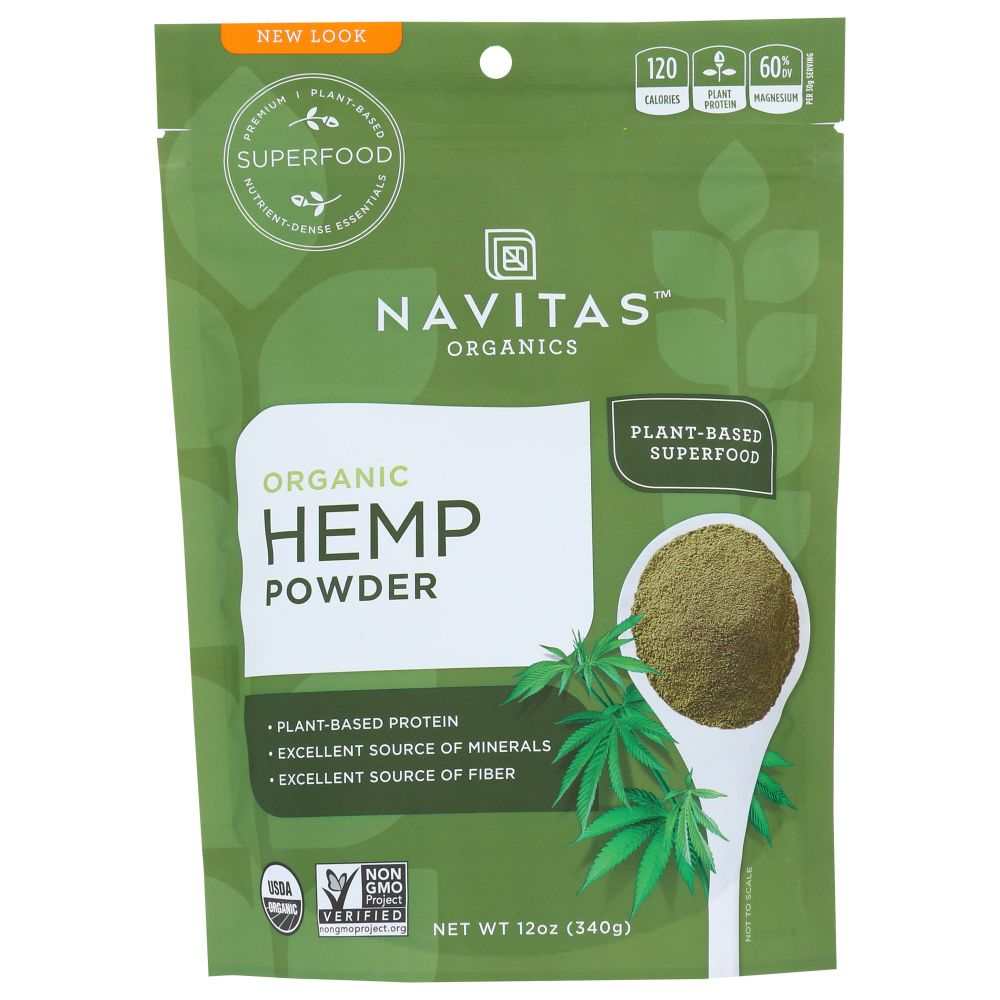 NAVITAS Organic Raw Hemp Protein Powder, 12 oz