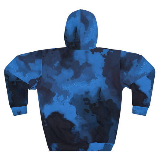 Blue On Black Rock Design Unisex Pullover Hoodie