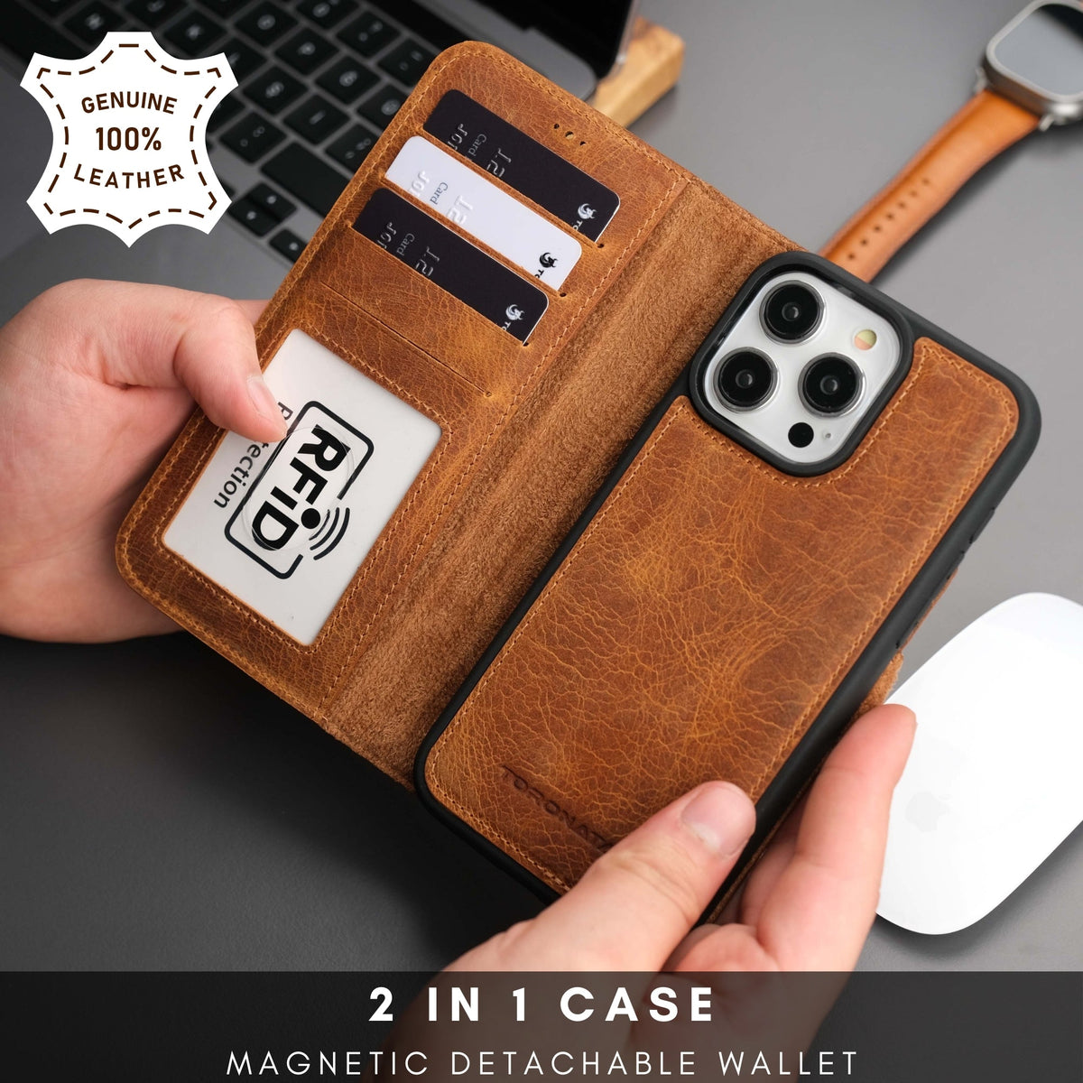 Casper Leather iPhone 14 Pro Max Wallet Case | MagSafe