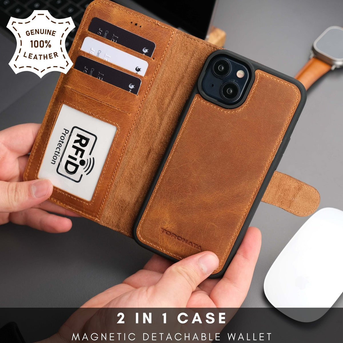 Casper Leather iPhone 14 Wallet Case | MagSafe