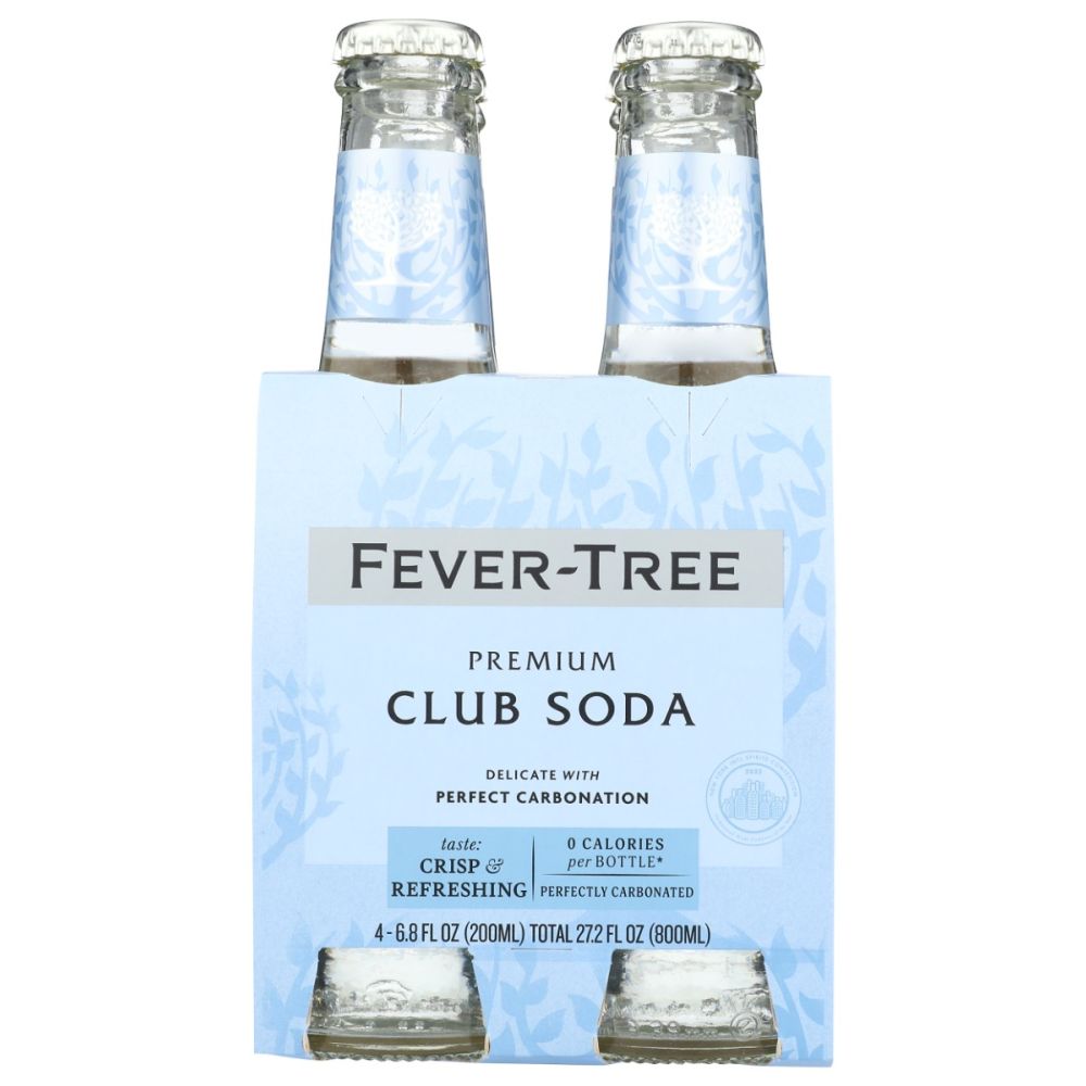 FEVER TREE: Premium Club Soda 4 Bottles, 27.2 fo
