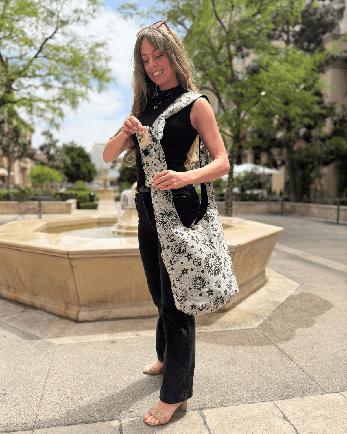 Kathmandu Collection Celestial Print Hobo Bag