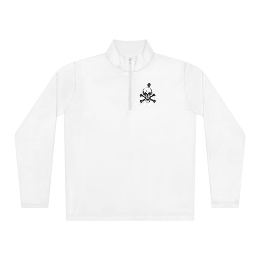 Guitar Skull Cross Bones Unisex Quarter-Zip Pullover