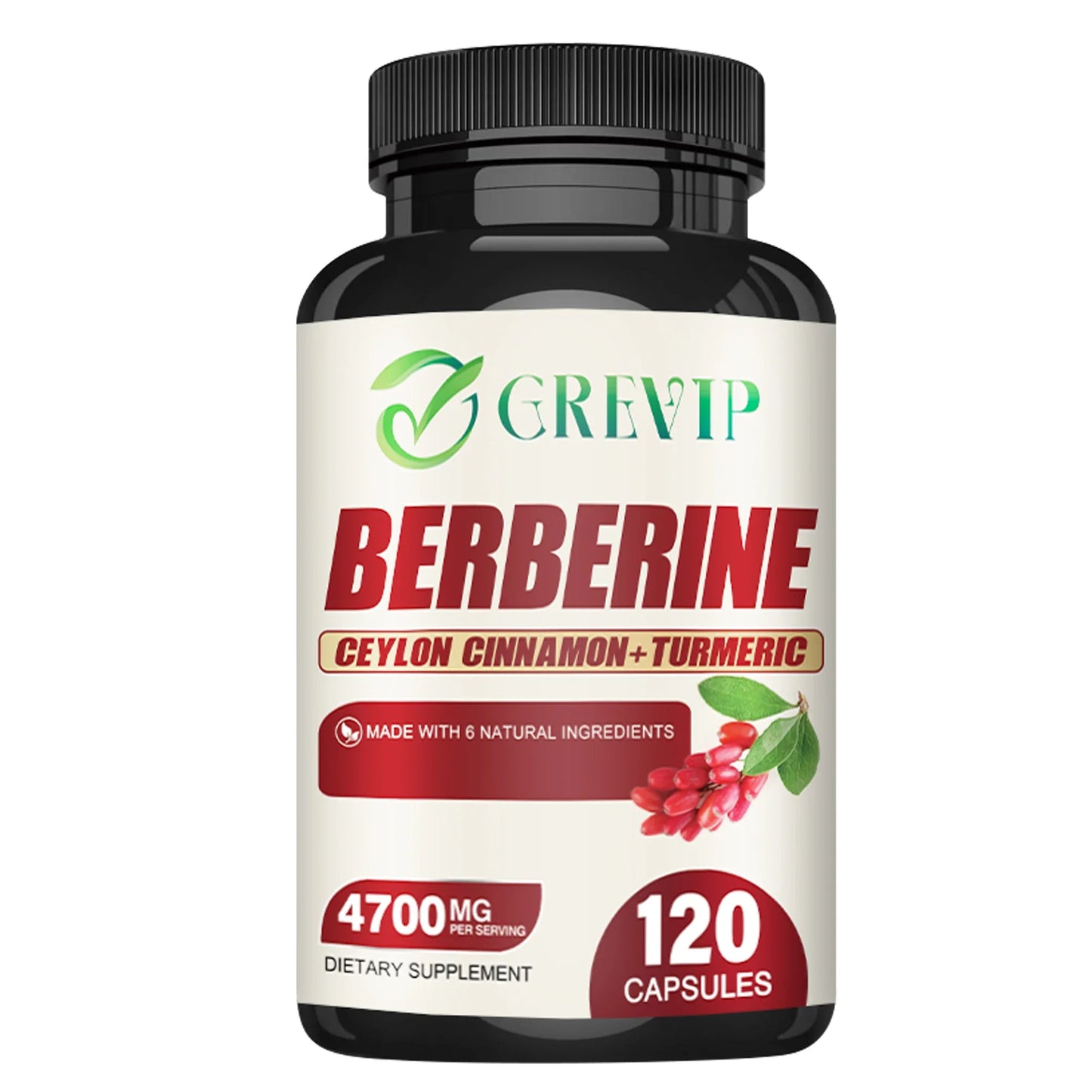 Berberine Power+ Formula — 4700mg Advanced Heart, Metabolism, and Immune Support — 120 Capsules | Turbocharged with Ceylon Cinnamon, Turmeric & Milk Thistle
